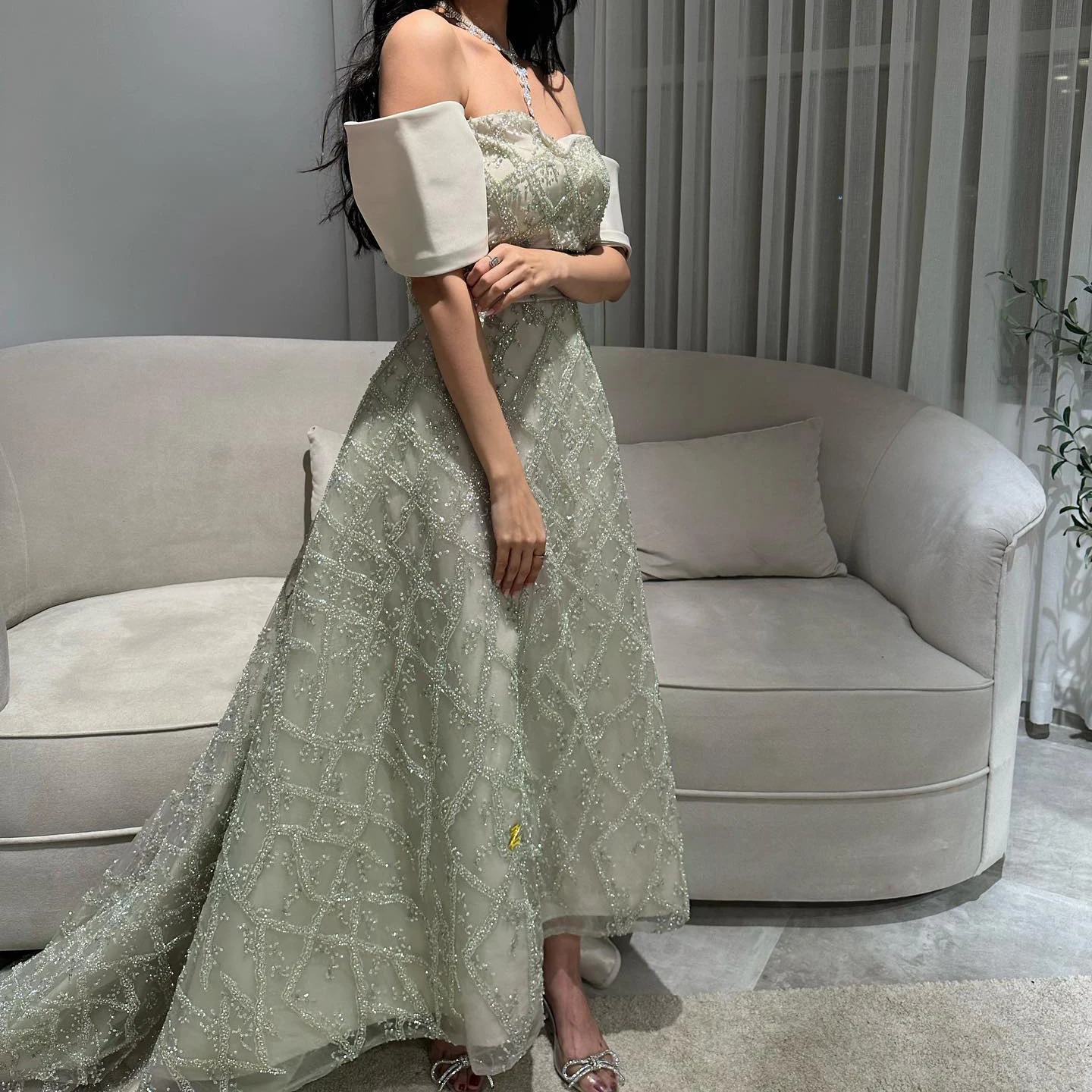 Saudi Arabia A-line Sage Green Evening Dresses for Women Wedding Elegant Dubai Beaded Midi Formal Party Gownns 5 Mallzona S55eb2ab8d58b49a398fbb7865835e92bK Saudi Arabia A-line Sage Green Evening Dresses for Women Wedding Elegant Dubai Beaded Midi Formal Party Gownns Mallzona