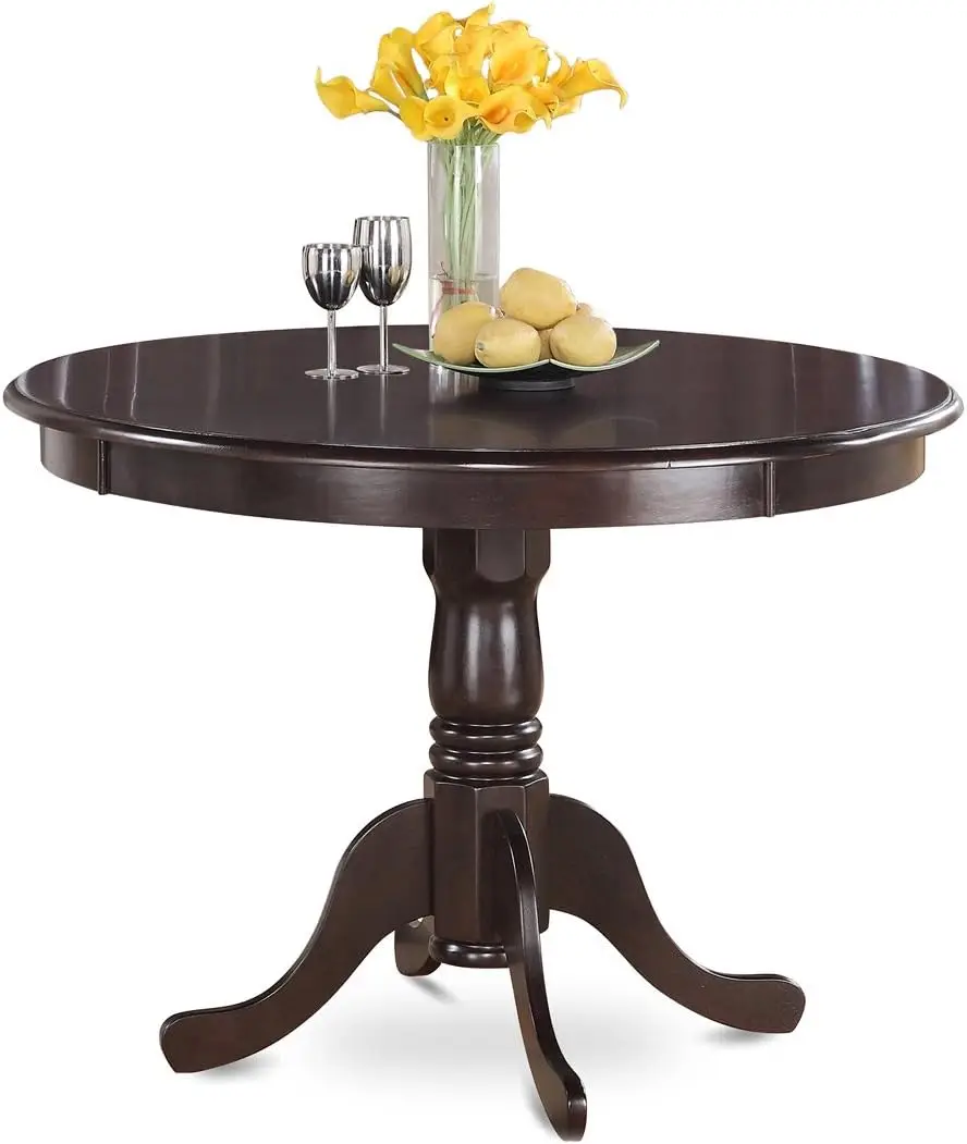 

East West Furniture HLT-CAP-TP Hartland Dining Room Table - a Round kitchen Table Top with Pedestal Base, 42x42 Inch, Cappuccino