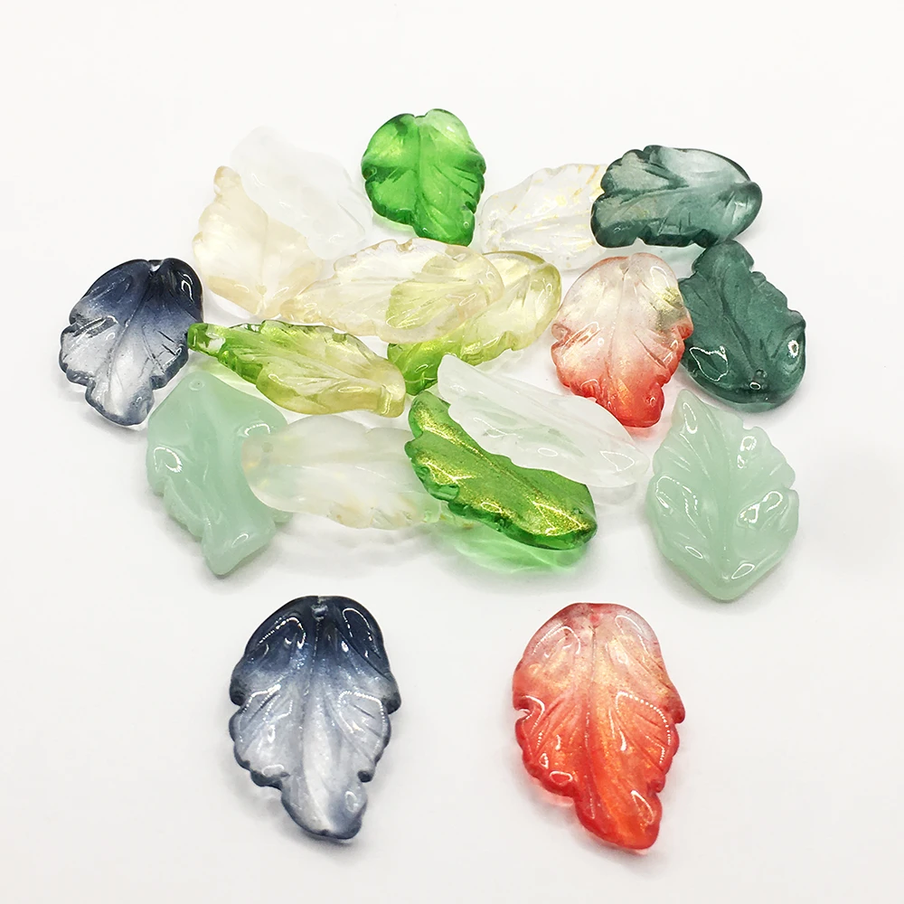 20Pcs 17X28MM Glass Leaf Beads Feather Shape Gradient Color Crystal Leaves Pendants For DIY Making Hanging Earings Jewelry
20Pcs 17X28MM Glass Leaf Beads Feather Shape Gradient Color Crystal Leaves Pendants For DIY Making Hanging Earings Jewelry