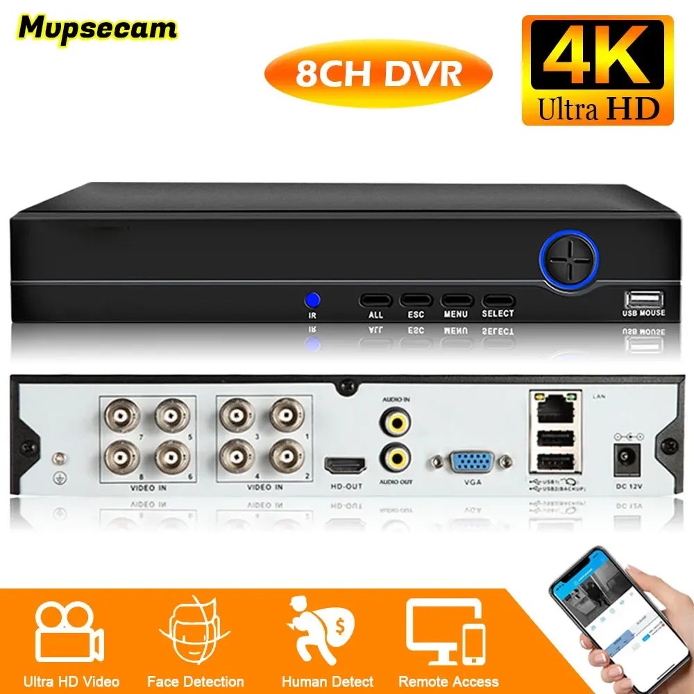 

6IN1 8Channel Hybrid DVR Ultra High Definition Video Recorder For Analog AHD Camera 8MP 5MP Cameras Video Surveillance DVR XMeye