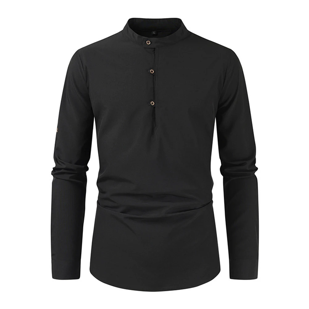 Mens Autumn Slim Fit Long Sleeves Standing Collar Casual Shirt Breathable T Shirts Soft Button Top Business Solid Men Shirts
Mens Autumn Slim Fit Long Sleeves Standing Collar Casual Shirt Breathable T Shirts Soft Button Top Business Solid Men Shirts