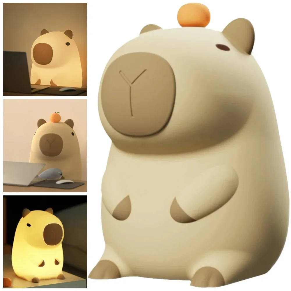 Cute Desktop Light Rechargeable Capybara Atmosphere Light Silicone Capybara Shape Nursery Lights 800mAh for Children Room Decor
Cute Desktop Light Rechargeable Capybara Atmosphere Light Silicone Capybara Shape Nursery Lights 800mAh for Children Room Decor