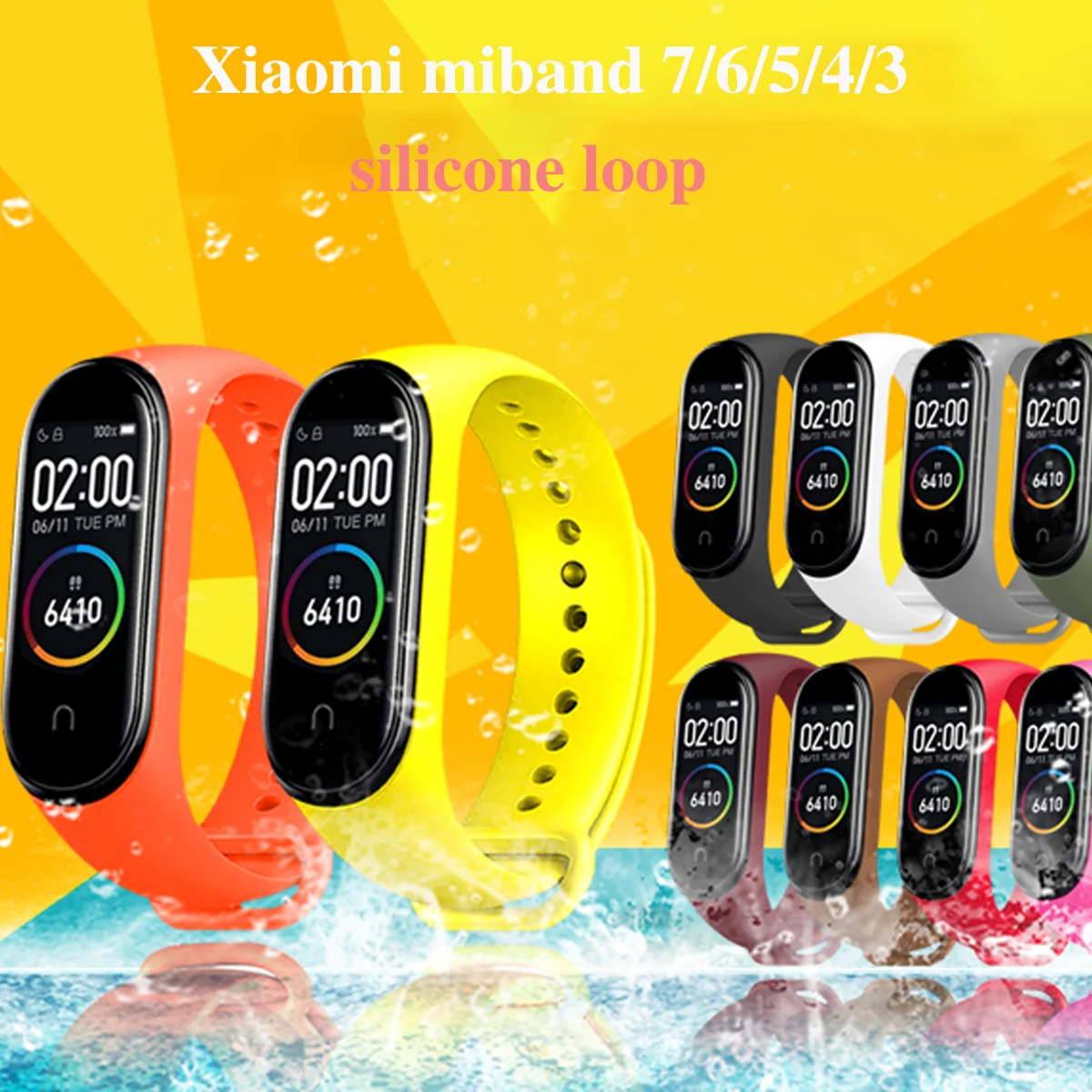 

Watchband for Xiaomi Mi Band 7 bracelet wrist Miband 5 6 NFC Replacement pulsera Sport Silicone correa mi band 8 7 6 3 4 5 strap