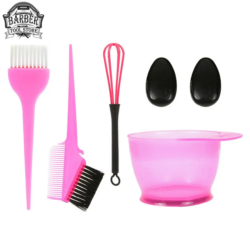 

5PCS Hair Dye Color Brush Bowl Set Dying Coloring Applicator Tinting Brush Salon Barber Hairdressing Tool Styling Accessories