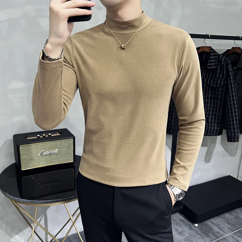 Slim Fit Undershirts Men 4XL Long Sleeve T-shirt Heated Base Tee Khaki Turtleneck Top Korean Youth Man Clothing Camisetas Winter
Slim Fit Undershirts Men 4XL Long Sleeve T-shirt Heated Base Tee Khaki Turtleneck Top Korean Youth Man Clothing Camisetas Winter