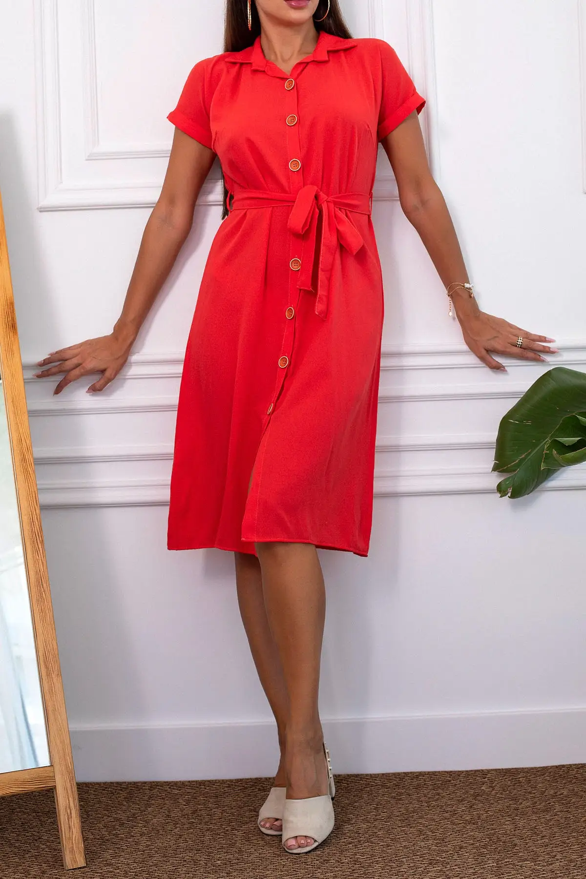 Women's Pomegranate Blossom Waist Short Sleeve Shirt Dress ARM-19Y001068 Woven Viscose Blended Regular Cool & Comfort
Women's Pomegranate Blossom Waist Short Sleeve Shirt Dress ARM-19Y001068 Woven Viscose Blended Regular Cool & Comfort