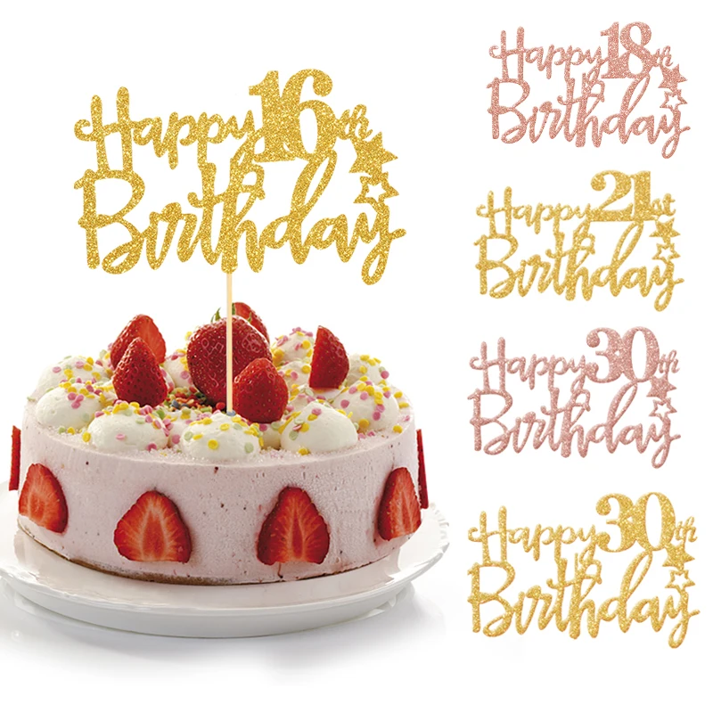Happy Birthday Cake Topper 18th 21th 30th 40th 50th 60th Age Birthday Cake Decor Rose Pink Glod Topper Party Favors Supplies
Happy Birthday Cake Topper 18th 21th 30th 40th 50th 60th Age Birthday Cake Decor Rose Pink Glod Topper Party Favors Supplies