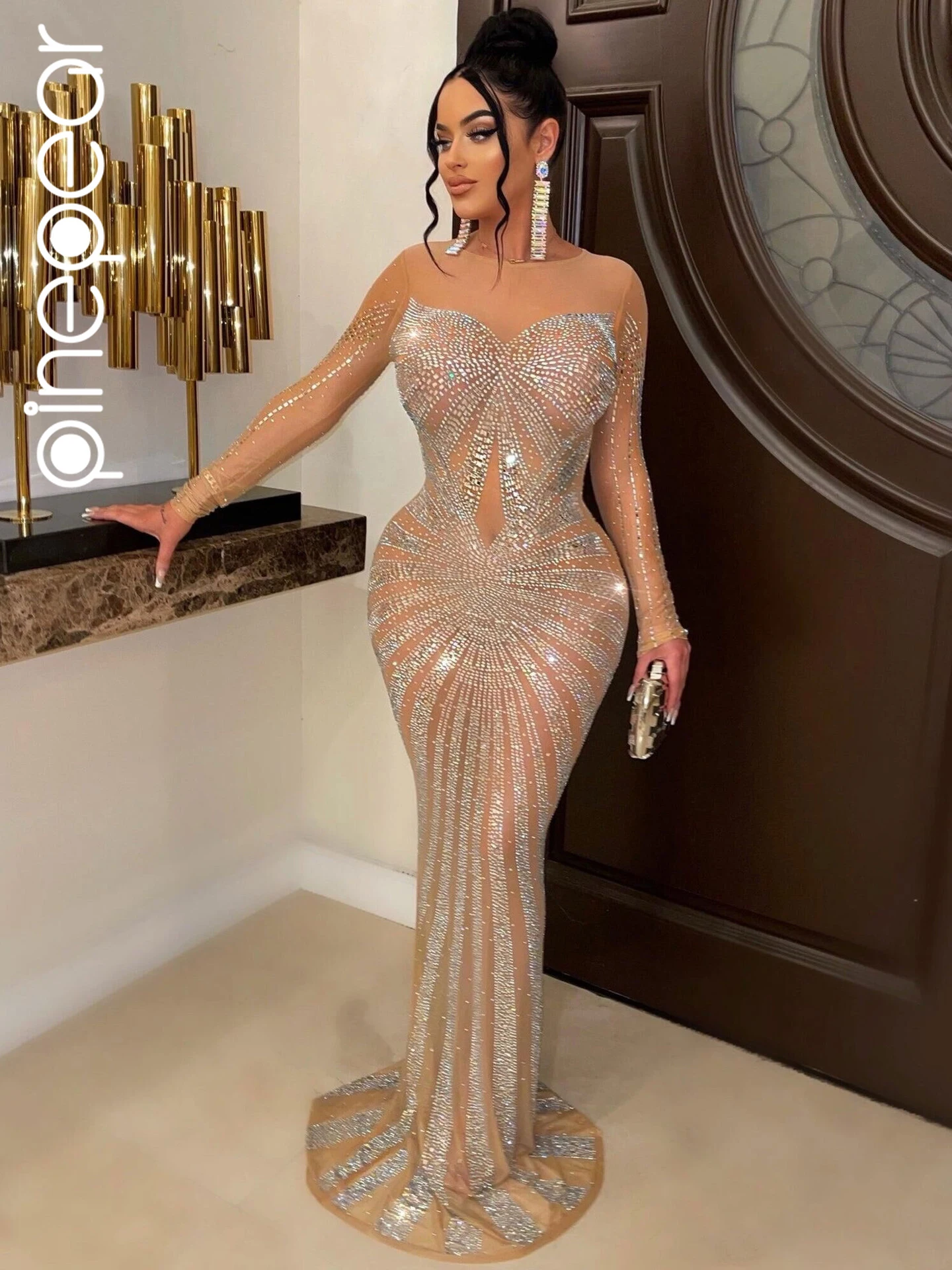 PinePear 2024 Clothing Winter Diamonds Sheer Mesh Maxi Party Dress Women Long Sleeve Bodycon Robe Birthday Gifts 7 Colors
PinePear 2024 Clothing Winter Diamonds Sheer Mesh Maxi Party Dress Women Long Sleeve Bodycon Robe Birthday Gifts 7 Colors