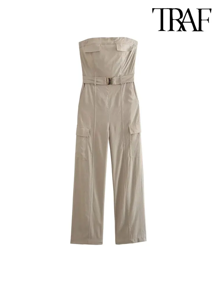 TRAF 2023 Summer Off Shoulder Wide Leg Jumpsuit For Women Cargo Long Jumpsuits Woman Streetwear Belt Backless Jumpsuit
TRAF 2023 Summer Off Shoulder Wide Leg Jumpsuit For Women Cargo Long Jumpsuits Woman Streetwear Belt Backless Jumpsuit