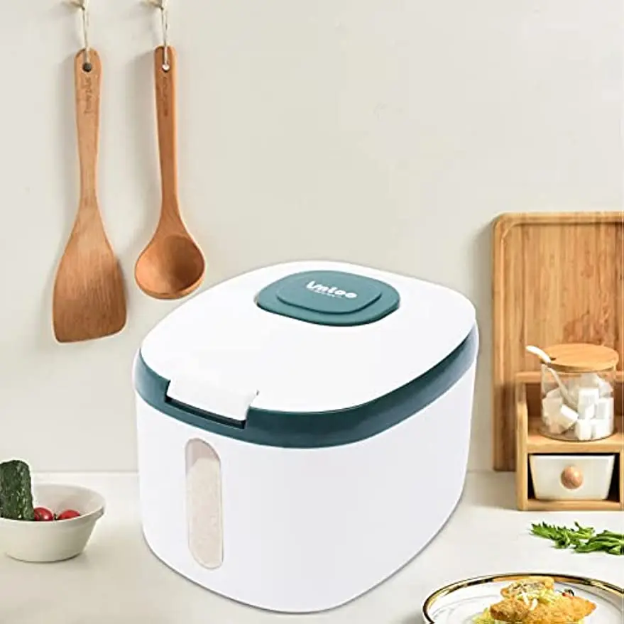 Rice Dispenser Kitchen Container Airtight Dispenser Grain Sealed Jar Flip Cover Bucket with Measuring Cup Dry Food Storage
Rice Dispenser Kitchen Container Airtight Dispenser Grain Sealed Jar Flip Cover Bucket with Measuring Cup Dry Food Storage