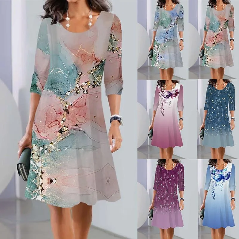 Autumn and Winter Women‘s Dresses New Fashion Causal Loose Printing Long-sleeved Round Neck Mid-length Female Dress
Autumn and Winter Women‘s Dresses New Fashion Causal Loose Printing Long-sleeved Round Neck Mid-length Female Dress