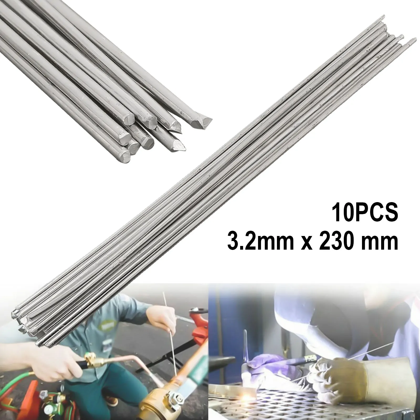 10pc 3.2x230mm Aluminium Welding Rods Wire Electrode Soldering Rod Wire Air Condition Aluminum Repairing Welding Rods Set
10pc 3.2x230mm Aluminium Welding Rods Wire Electrode Soldering Rod Wire Air Condition Aluminum Repairing Welding Rods Set