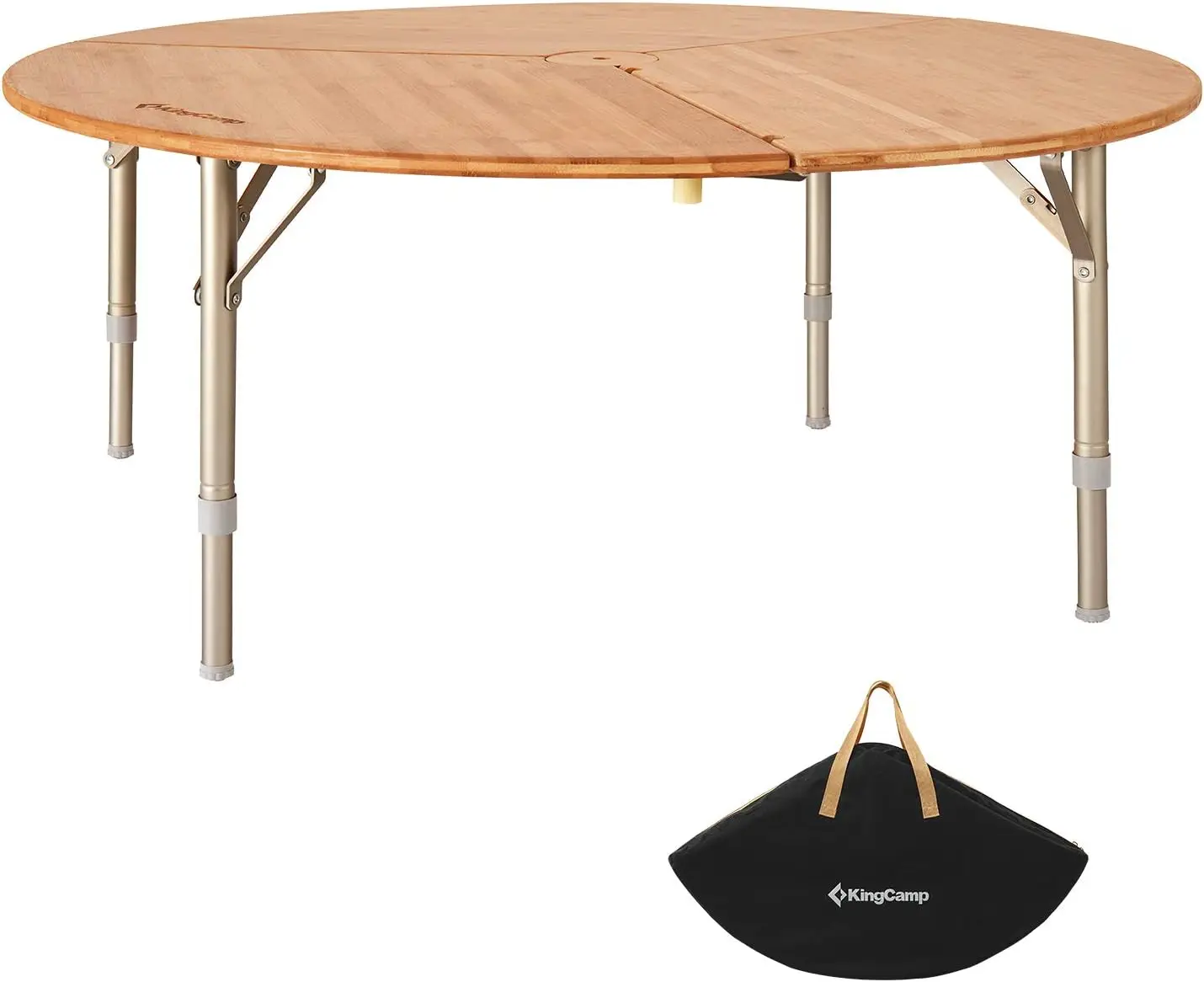 Round Folding Table Camping Table for Teepee Bell Tent 3 Fold Portable Camp Table with Heavy Duty Adjustable Height Aluminum Leg
Round Folding Table Camping Table for Teepee Bell Tent 3 Fold Portable Camp Table with Heavy Duty Adjustable Height Aluminum Leg