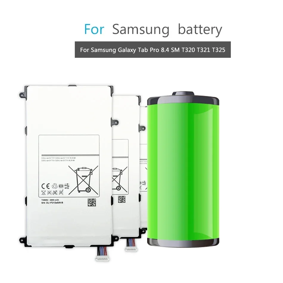 Аккумулятор на 4800 мА · ч для SAMSUNG T4800C, T4800E, аккумулятор для Samsung Galaxy Tab Pro 8,4 дюйма, T320 SM-T321, T325, T321, фирменный аккумулятор
Аккумулятор на 4800 мА · ч для SAMSUNG T4800C, T4800E, аккумулятор для Samsung Galaxy Tab Pro 8,4 дюйма, T320 SM-T321, T325, T321, фирменный аккумулятор