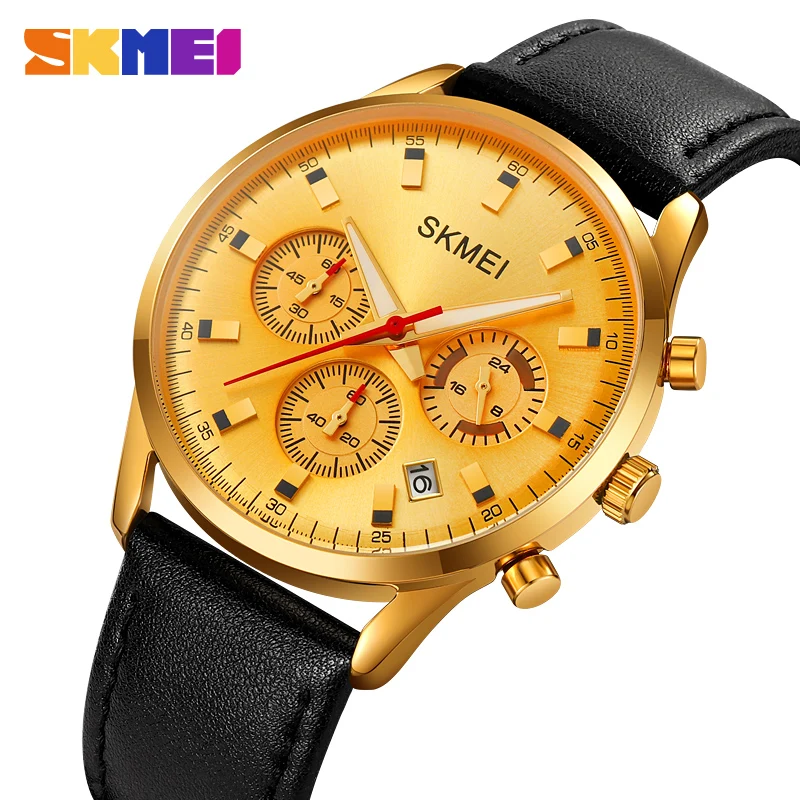 

SKMEI Authentic Quartz Watch Classic Deluxe Luxury Leather Strap Date Stopwatch Chronograph Business People Need 2083