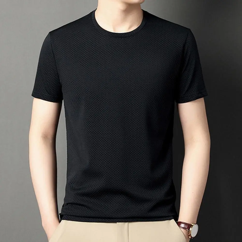 Men's Summer T-shirt Round Neck Short Sleeve Solid Color Loose Ice Silk Mesh Large Size Casual Daily Sports Top
Men's Summer T-shirt Round Neck Short Sleeve Solid Color Loose Ice Silk Mesh Large Size Casual Daily Sports Top