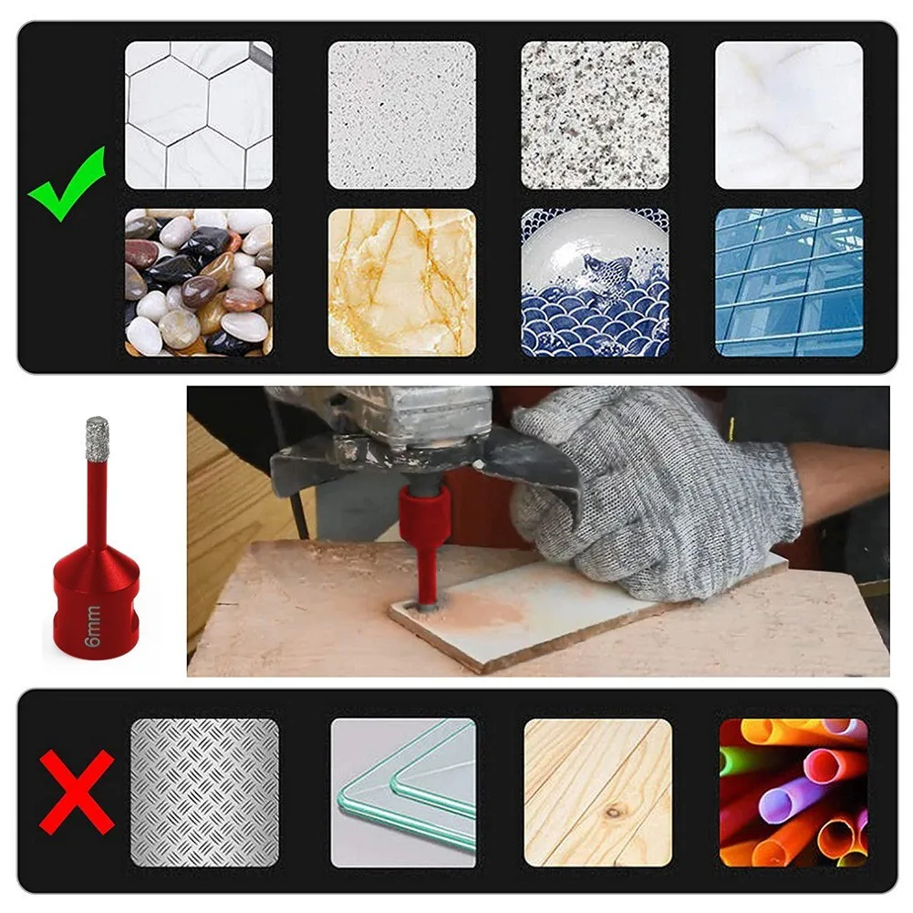 6mm Reaming Drill Vacuum Brazing Drill Bits Dry M14 Drill Glass Porcelain Tile 4pcs High Quality TOOL Work NEW
6mm Reaming Drill Vacuum Brazing Drill Bits Dry M14 Drill Glass Porcelain Tile 4pcs High Quality TOOL Work NEW