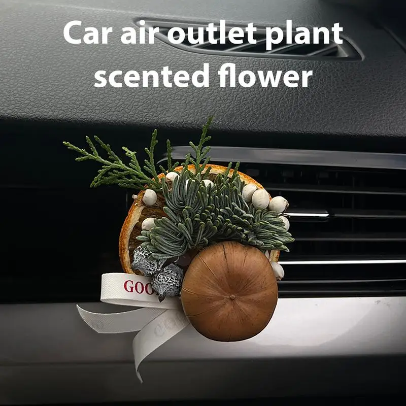 

Air Outlet Plant Artificial Plant Air Vent Clips Air Freshener Plant Vent Decor With Pine Cones Dried Flower Car Perfume