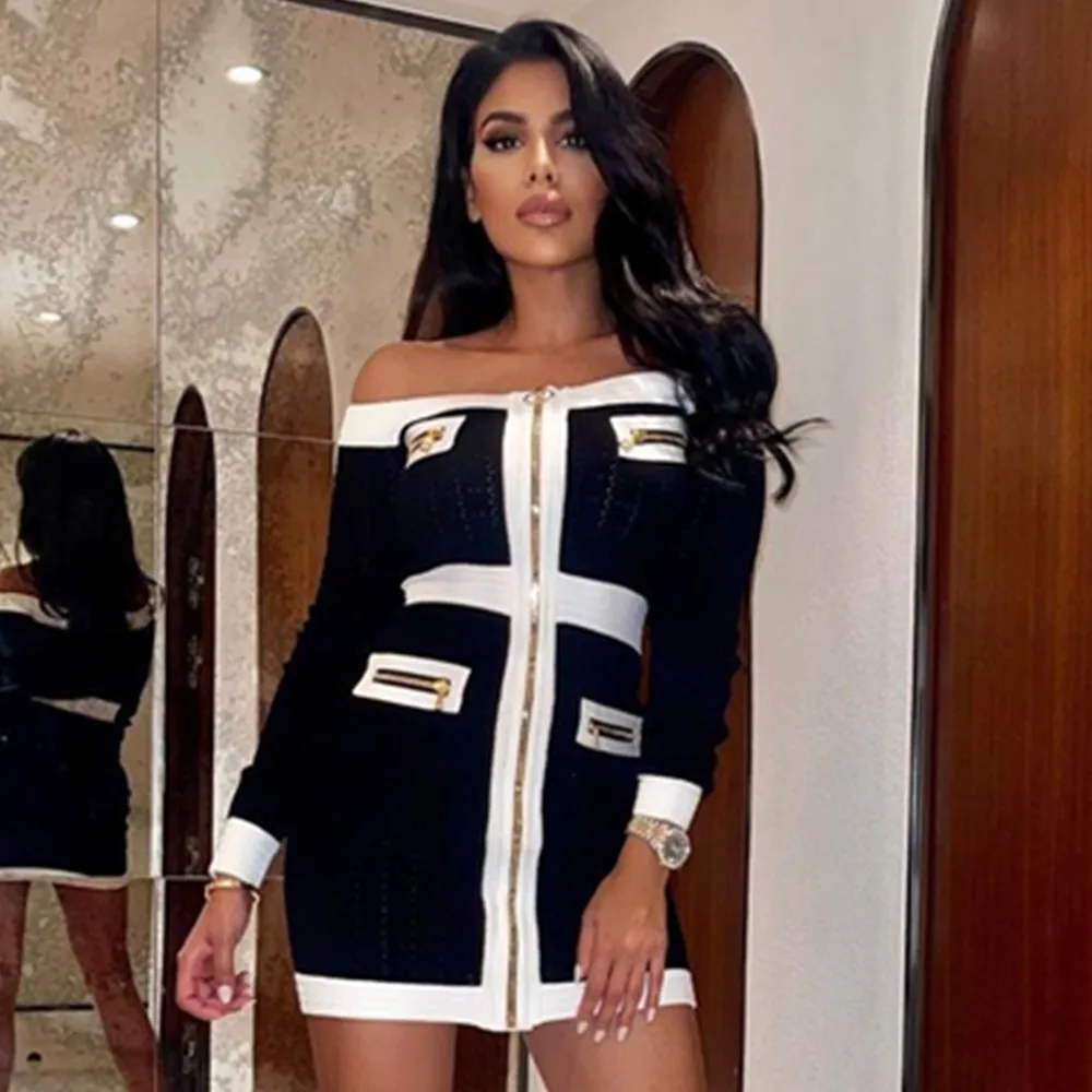 Женское весеннее сексуальное платье с открытыми плечами и длинным рукавом, лоскутное черное облегающее мини-платье на молнии, элегантное вечернее праздничное платье 2022
Женское весеннее сексуальное платье с открытыми плечами и длинным рукавом, лоскутное черное облегающее мини-платье на молнии, элегантное вечернее праздничное платье 2022