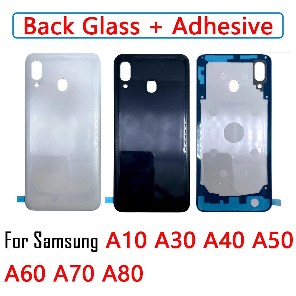 

For Samsung A10 A30 A40 A50 A60 A70 A80 Back Glass Battery Rear Cover Replacement Rear Housing Case Door With Adhesive Tape