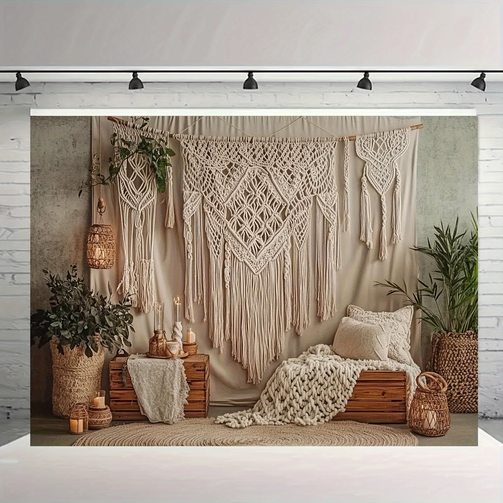 Geometric Macrame Wall Art - Bohemian Ribbon Design Background 6 S560ddb82ffc748ff8bea845fc3b19059i