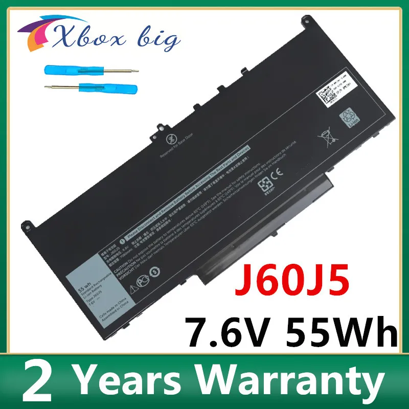 

New J60J5 Laptop Battery For Dell Latitude R1V85 MC34Y 242WD E7270 E7470 J60J5 7.6V 55Wh