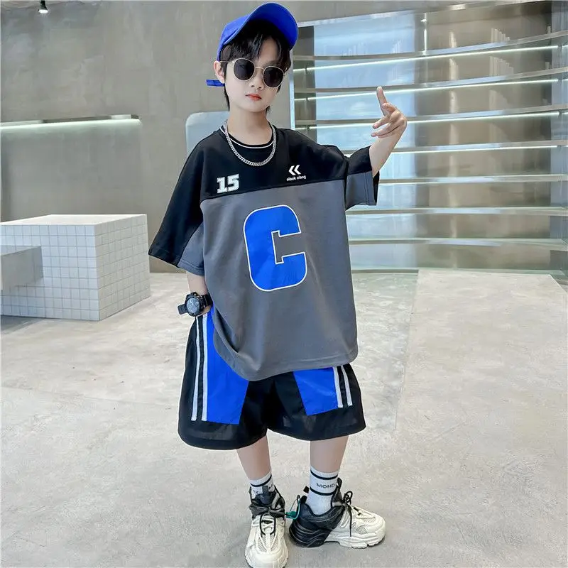 2023 New Summer Teenage Casual Big Boy O Collar Clothes Solid Top and Bottom Set Kid Cotton Short Sleeve T Shirts Shorts Outfits
2023 New Summer Teenage Casual Big Boy O Collar Clothes Solid Top and Bottom Set Kid Cotton Short Sleeve T Shirts Shorts Outfits