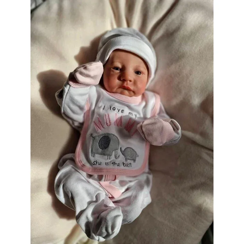 

49CM Already Painted Finished Reborn Baby Doll Levi Awake 3D Skin Visible Veins Collectible Art Doll Gift