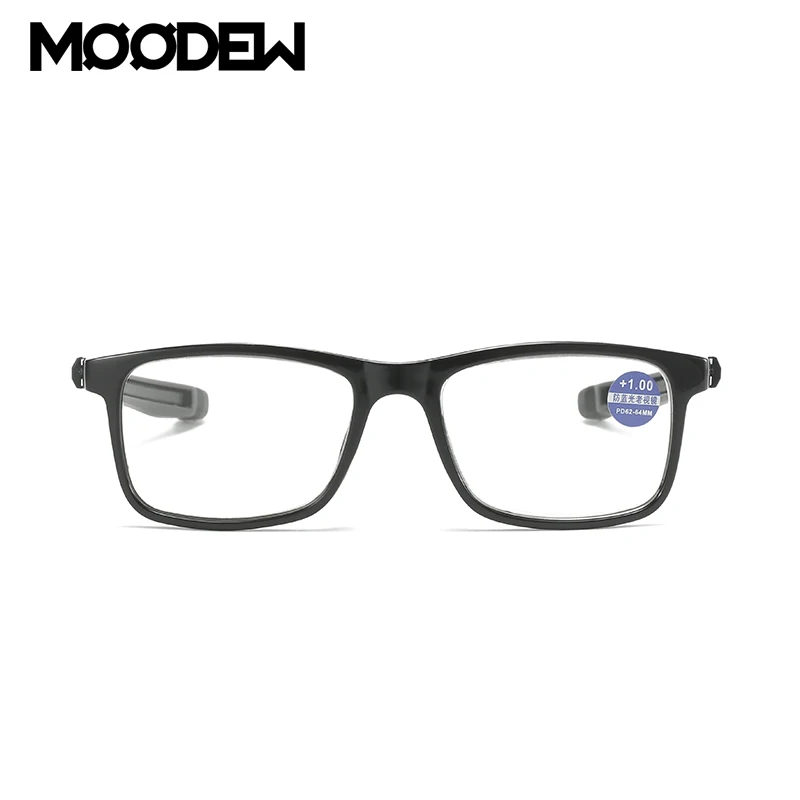 

Переносные Спортивные очки для чтения MOODEW, Классическая Прямоугольная оправа с подвесной шеей, считыватели очков, подходит для мужчин и женщин