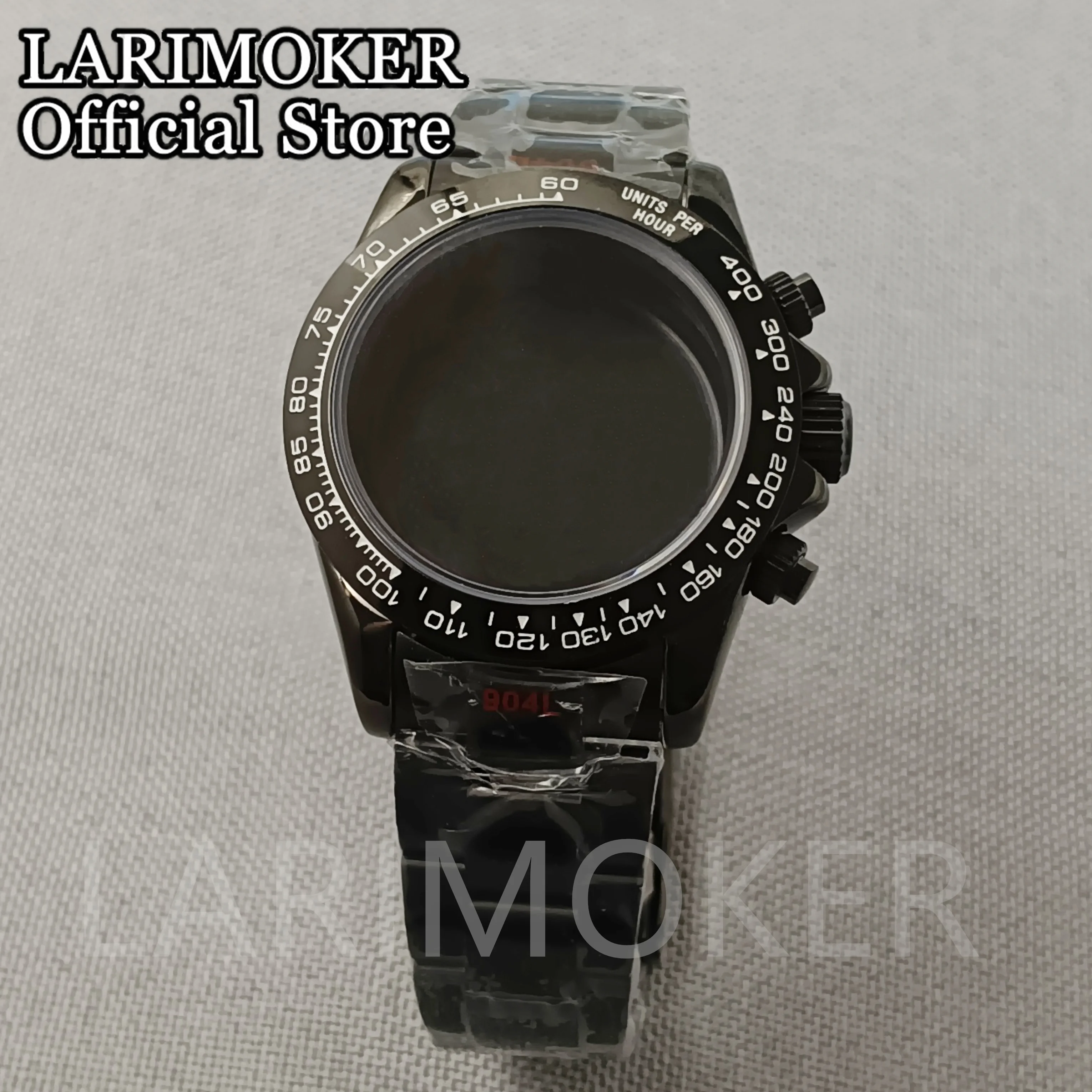 

LARIMOKER 39mm black Sterile Watch Case fit VK63/VK64 with Chronograph Quartz Movement
