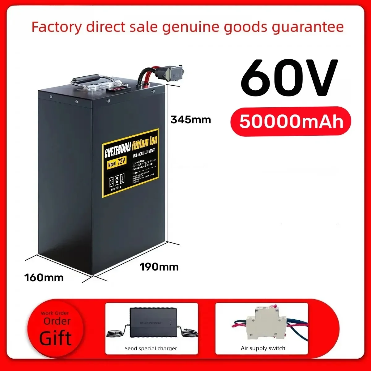 

60V 50Ah Ebike Lithium Battery 60V 72V 30Ah 40Ah 50Ah Li ion Battery for 1000W 2000W 3000W Motor Electric Bicycle Bike Scooter