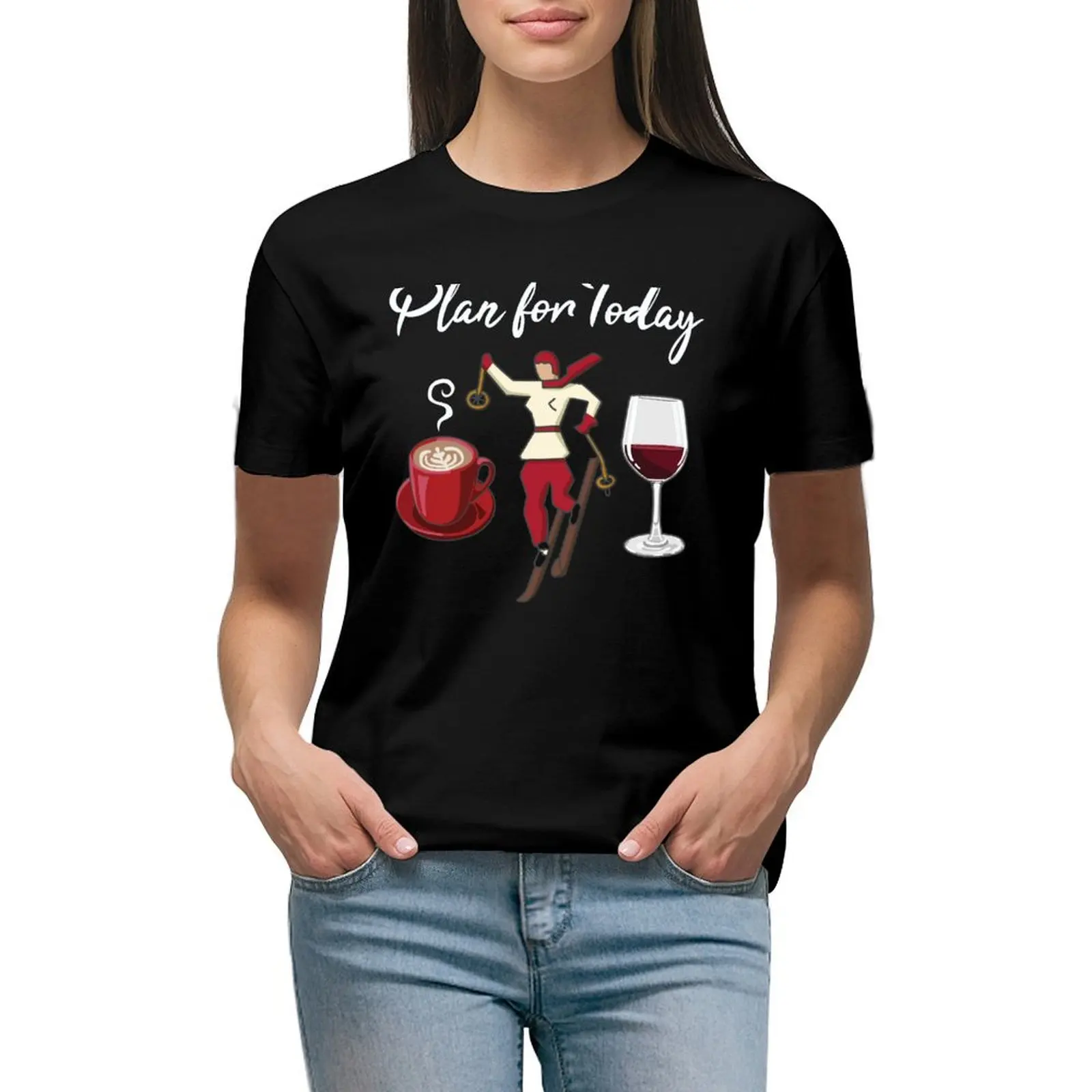 Funny Ski, Coffee and Wine, Plan for Today T-shirt vintage clothes Female clothing womans clothing
Funny Ski, Coffee and Wine, Plan for Today T-shirt vintage clothes Female clothing womans clothing