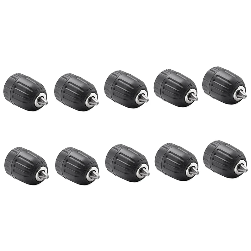 

HOT-10 Pcs 3/8In Keyless Drill Chuck, Air/Electric/Cordless 1/32-3/8In 24 UNF 0.8-10Mm Quick, Drill Bit Screwdriver Adapter