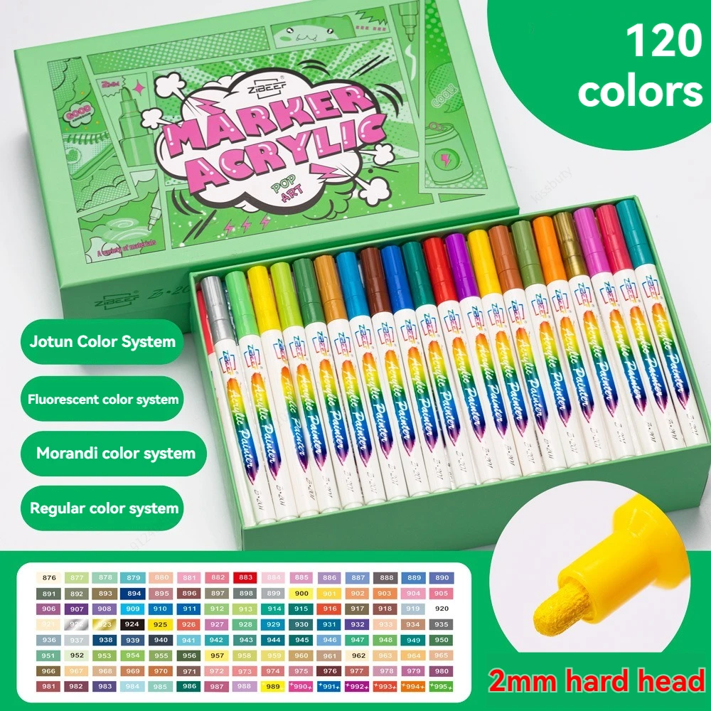 

120 цветов, акриловые маркеры для рисования, ручки для ткани, скалы, искусственная ручка для рисования, керамическое стекло, холст, товары для творчества