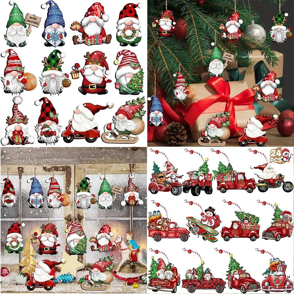 

Christmas Gnome Christmas Hanging Pendants Christmas Decorations Santa Claus Wooden Hanging Ornaments Noel Navidad New Year
