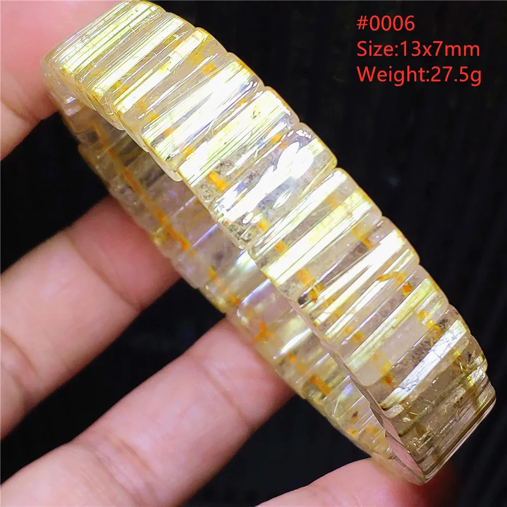 Natural Gold Rutilated Quartz Clear Beads Bracelet Women 13x7mm Brazil Rutilated Cat Eye Wealthy Bangle AAAAAA 
Natural Gold Rutilated Quartz Clear Beads Bracelet Women 13x7mm Brazil Rutilated Cat Eye Wealthy Bangle AAAAAA