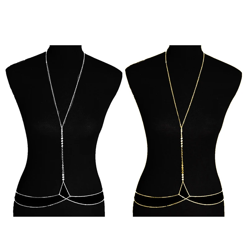 Bijoux de corps à sequins pour femmes, poitrine sexy, art du ventre, taille croisée, plage 3