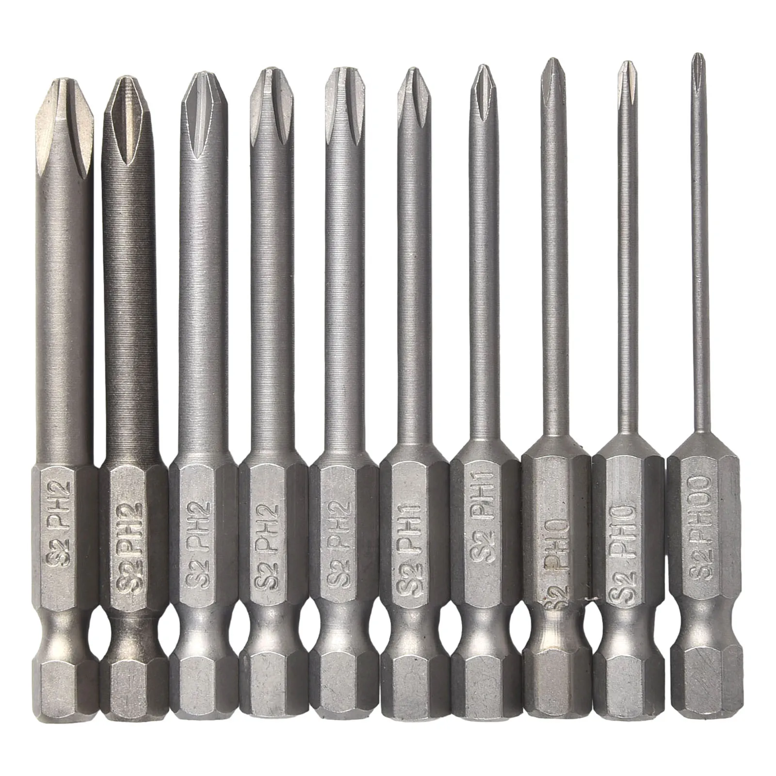 10pcs 65mm Screwdriver Bit Set Magnetic 1/4inch Hex Shank Electric Cross Screw Driver Bits Drill Bit Batch Head PH00 PH0 PH1 PH2
10pcs 65mm Screwdriver Bit Set Magnetic 1/4inch Hex Shank Electric Cross Screw Driver Bits Drill Bit Batch Head PH00 PH0 PH1 PH2