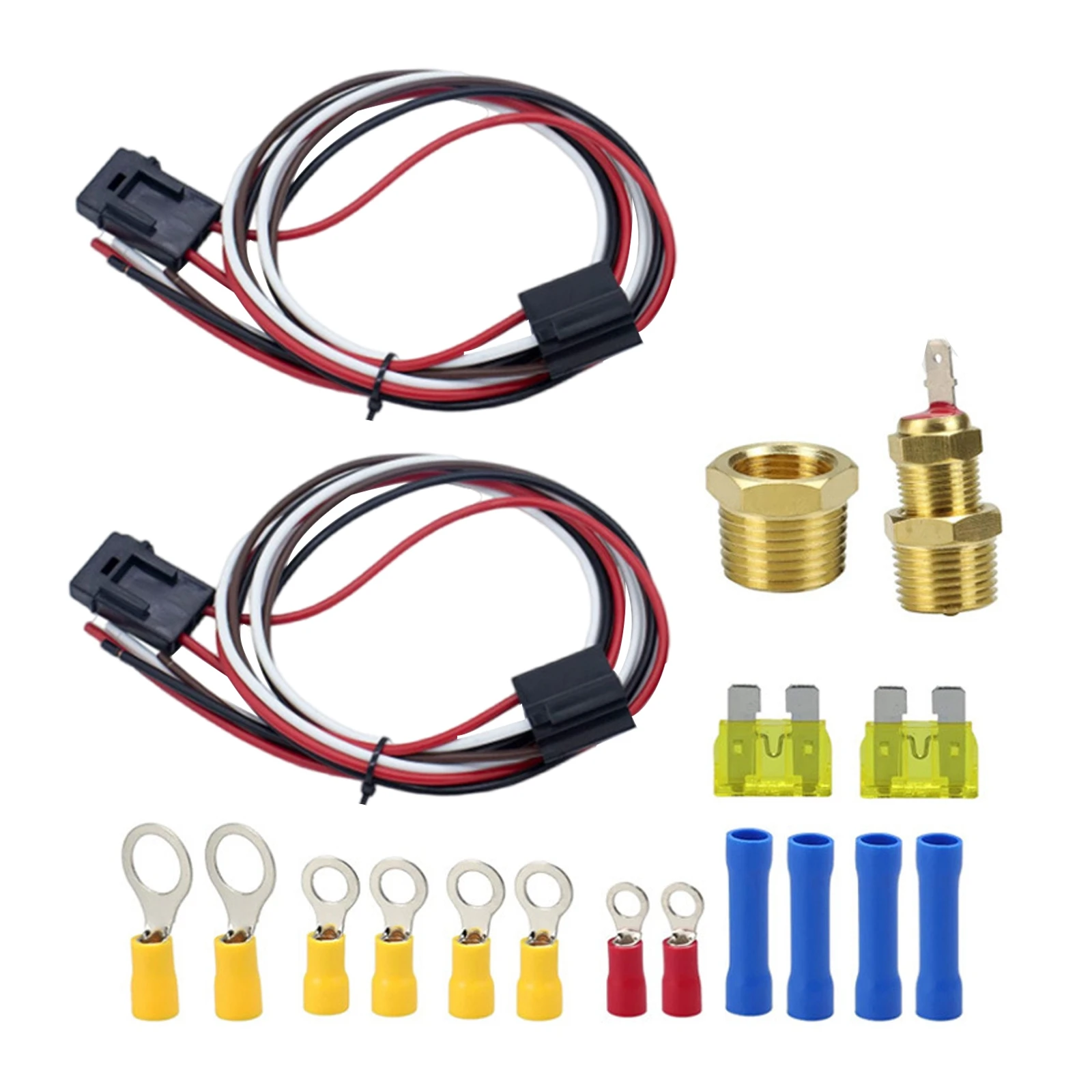 12V 40Amp 175°-185° Thermostat Dual Electric Cooling Fan Wiring Relay Sensor Kit Car Fan Harness Car Accessories 
12V 40Amp 175°-185° Thermostat Dual Electric Cooling Fan Wiring Relay Sensor Kit Car Fan Harness Car Accessories