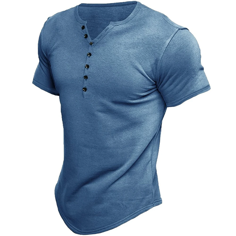 Casual Henley T Shirt Men Solid Short Sleeve Tops Summer V Neck Button Shirts Male Sport Breathable Top Regular Tee Shirts
Casual Henley T Shirt Men Solid Short Sleeve Tops Summer V Neck Button Shirts Male Sport Breathable Top Regular Tee Shirts