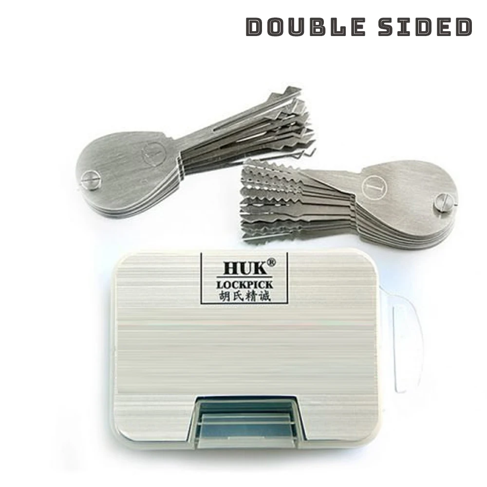 

HUK 20 Pieces Double Sided Padlock Picks Locksmith Tools For Practice and Testing.