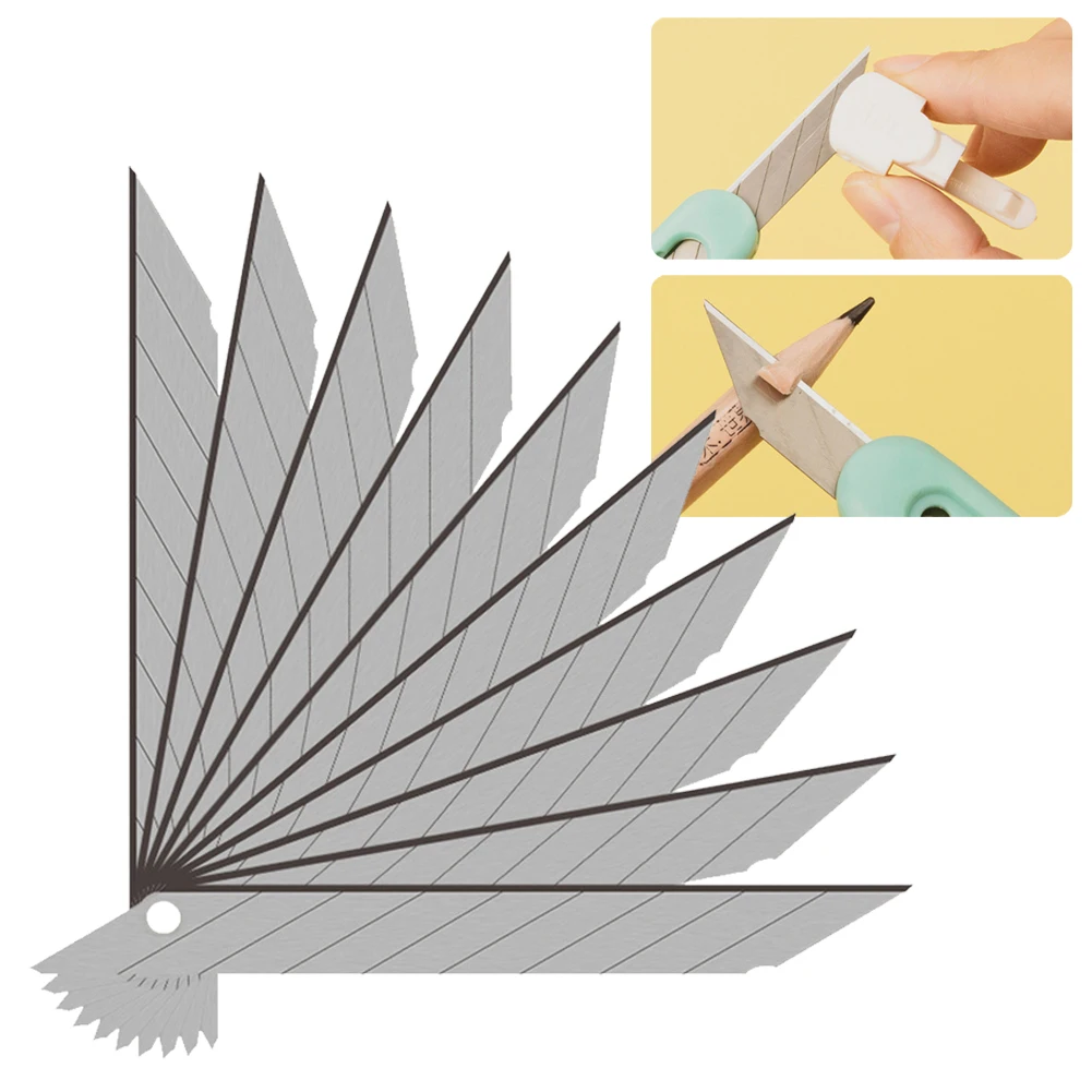 10PCS 30 Degree Replacement Blades Art Cutter Utility Cutter Alloy Steel Cutting Carving Paper Leather Cutting Packaging Tool
10PCS 30 Degree Replacement Blades Art Cutter Utility Cutter Alloy Steel Cutting Carving Paper Leather Cutting Packaging Tool
