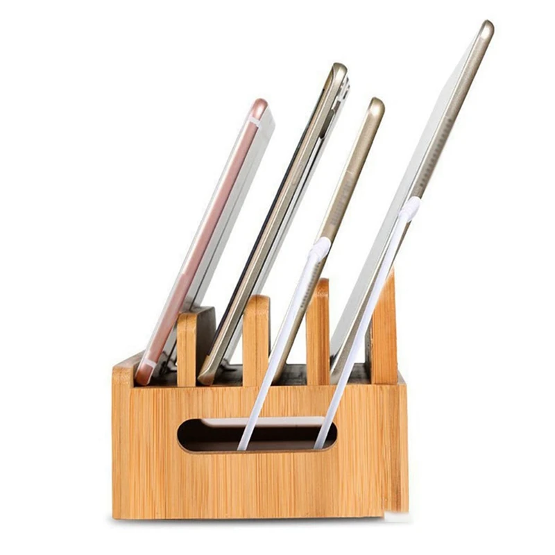 Mobile Phone Flat Bracket Bamboo Wood Multi-Device Charging Station Organizer Office Bracket, Easy To Use Fine Workmanship
Mobile Phone Flat Bracket Bamboo Wood Multi-Device Charging Station Organizer Office Bracket, Easy To Use Fine Workmanship