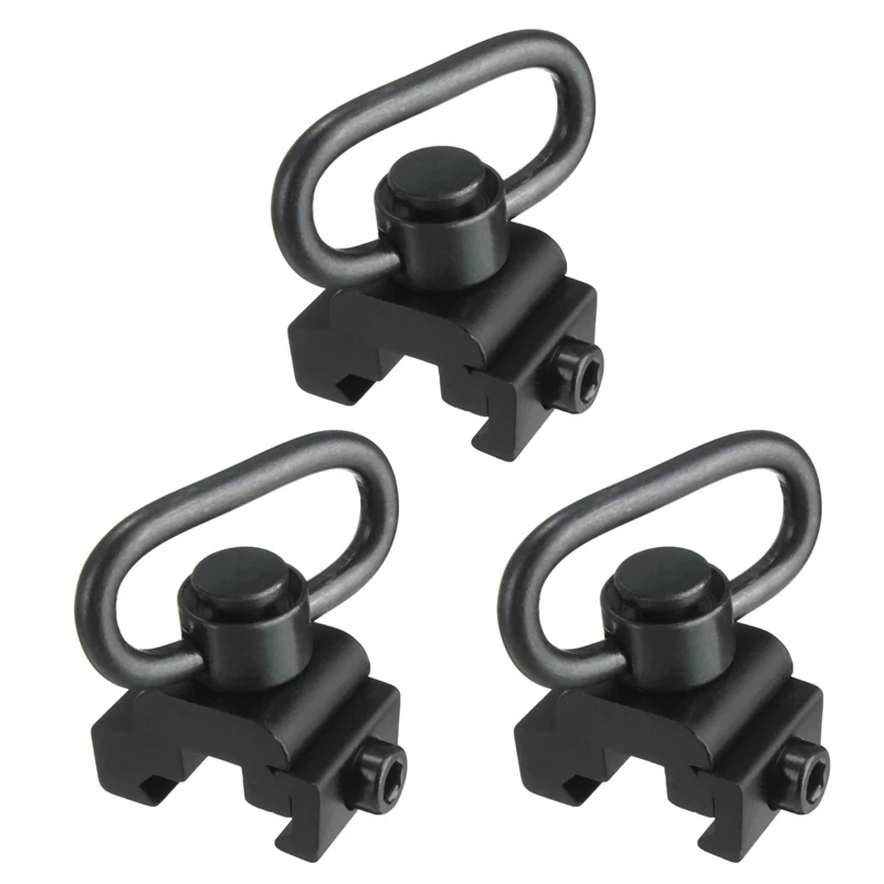 

3X Quick Release Detach QD Sling Swivel Attachment W/ 20Mm Picatinny Rail Mount Black