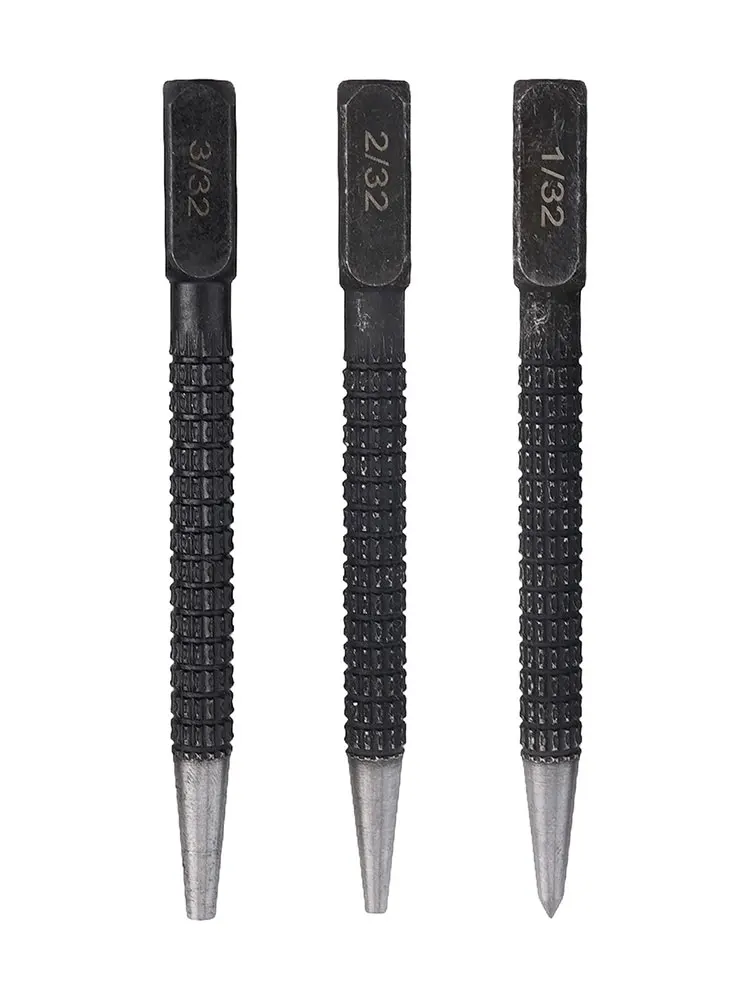 3pcs Nail Punch Set Knurled Body Square Striking Head Punches Tools 1/32 1/16 3/32 96*8 Mm Hand Tools Accessories
3pcs Nail Punch Set Knurled Body Square Striking Head Punches Tools 1/32 1/16 3/32 96*8 Mm Hand Tools Accessories