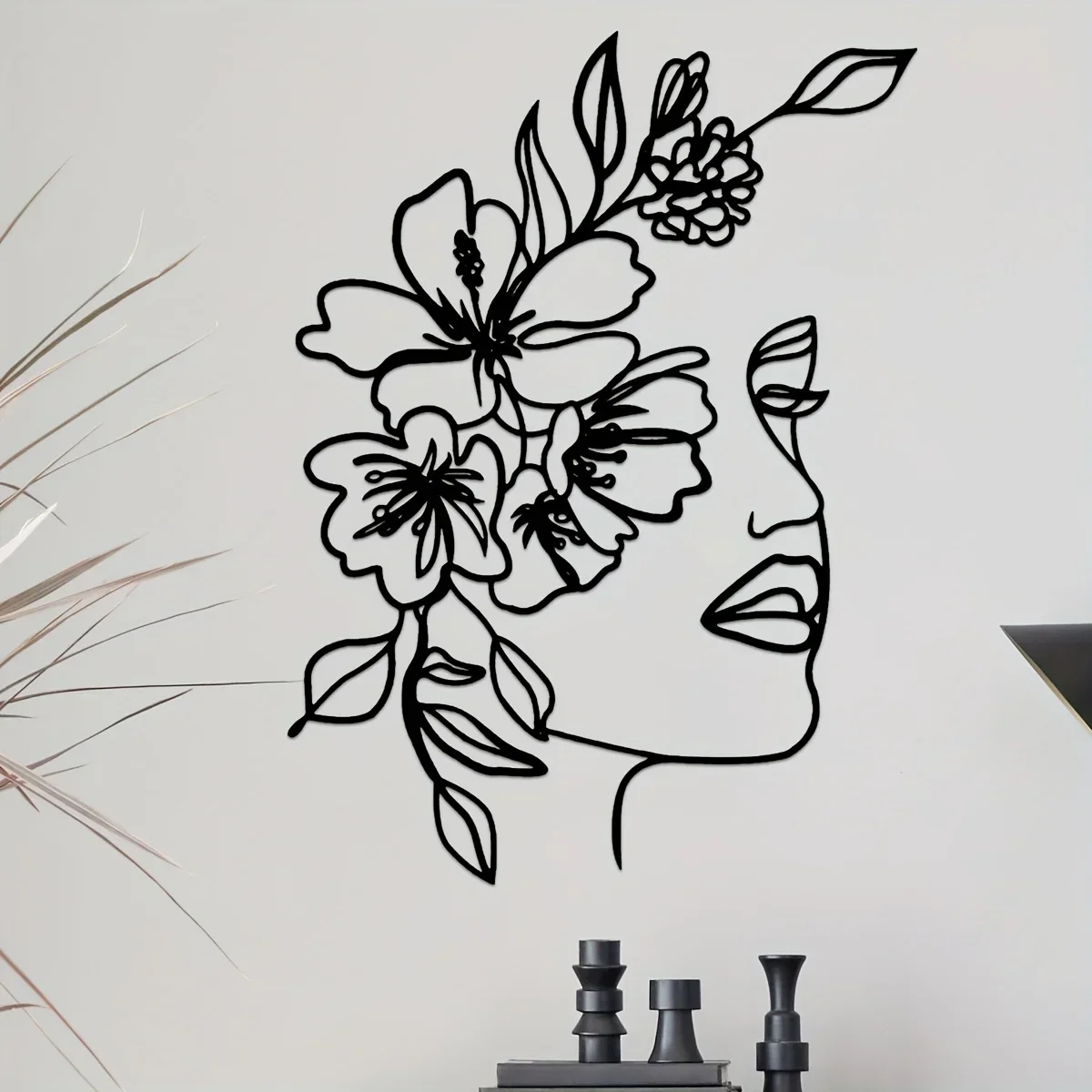 Metal Line Art Home Decoration Metal Wall Art Abstract Woman Face Iron Art Line Décor Flower Hanging Wall background Minimalist
Metal Line Art Home Decoration Metal Wall Art Abstract Woman Face Iron Art Line Décor Flower Hanging Wall background Minimalist