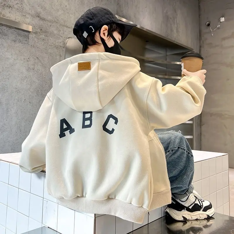 Children's Clothing Boys' Hooded Coat Zipper Letter Printing Top Loose Causal Fashionable 2023 Spring Autumn 5-14 Years Old
Children's Clothing Boys' Hooded Coat Zipper Letter Printing Top Loose Causal Fashionable 2023 Spring Autumn 5-14 Years Old