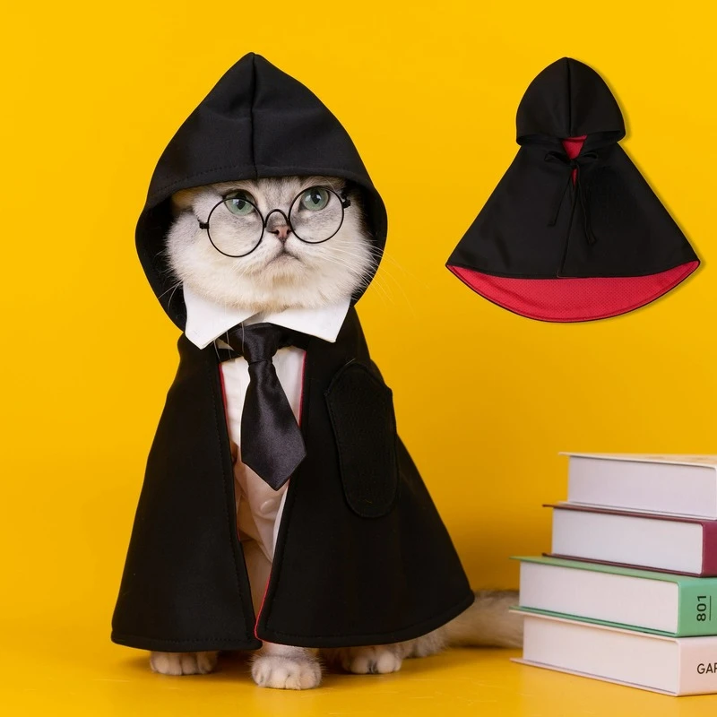 Pet Cosplay Cloak College Pet Clothes Small Magic Cloak Spring and Autumn Clothes Dog Pet Shawl Cat Cosplay Halloween Costume 
Pet Cosplay Cloak College Pet Clothes Small Magic Cloak Spring and Autumn Clothes Dog Pet Shawl Cat Cosplay Halloween Costume