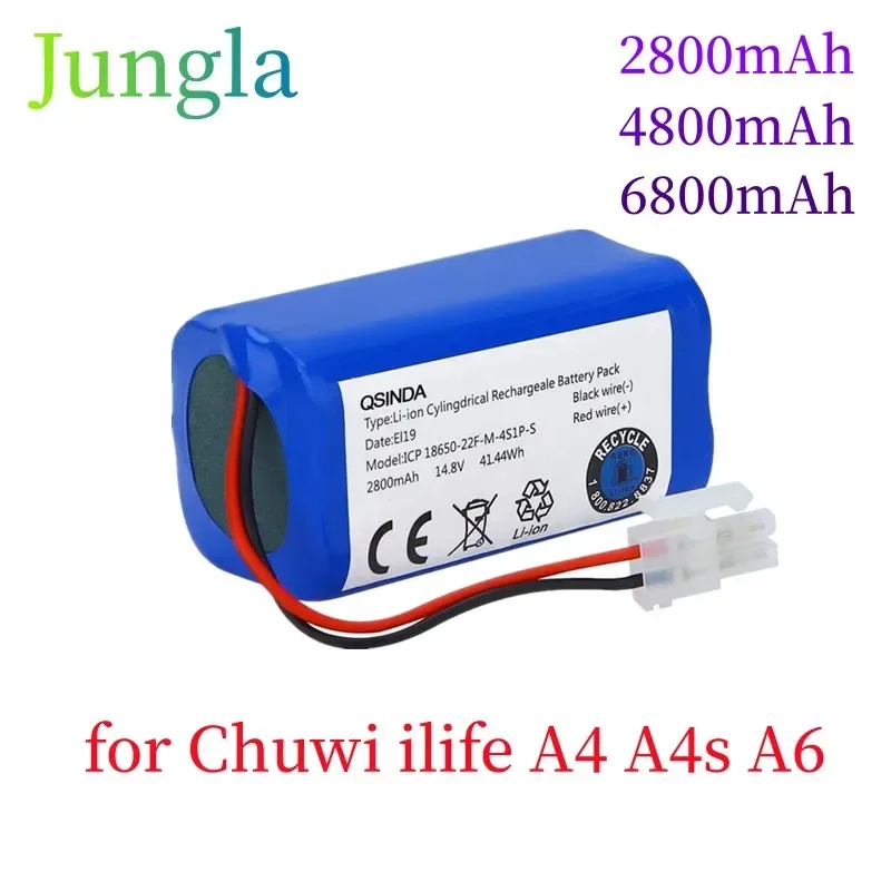 

100% original Rechargeable Battery 14.8V 6800mAh robotic vacuum cleaner accessories parts for Chuwi ilife A4 A4s A6