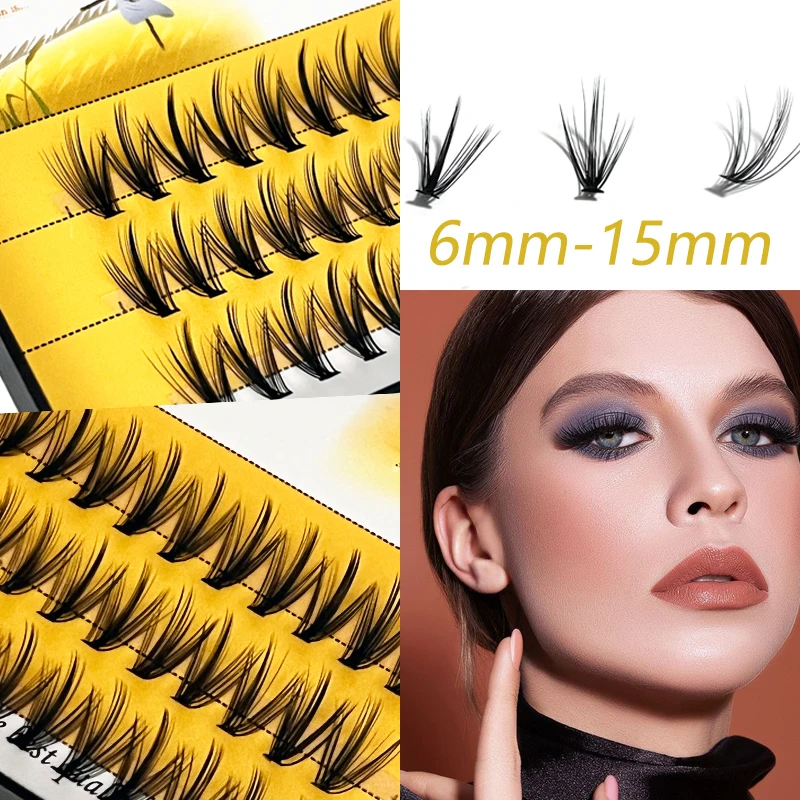 

Anlinet 60 Bundles Mink Eyelash Extension Natural 3D Russian Volume Faux Eyelashes Individual 20D Cluster Lashes Makeup Cilia